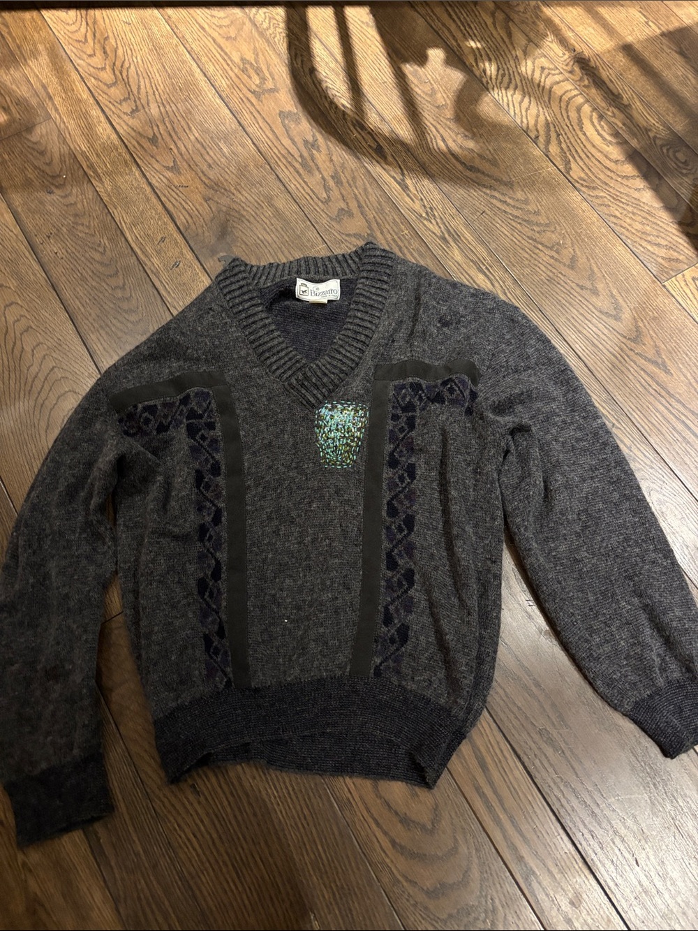 Boys' Vintage Charcoal Grey V-Neck Sweater by